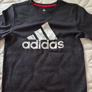 Adidas Kids Charcoal Tee with White Logo